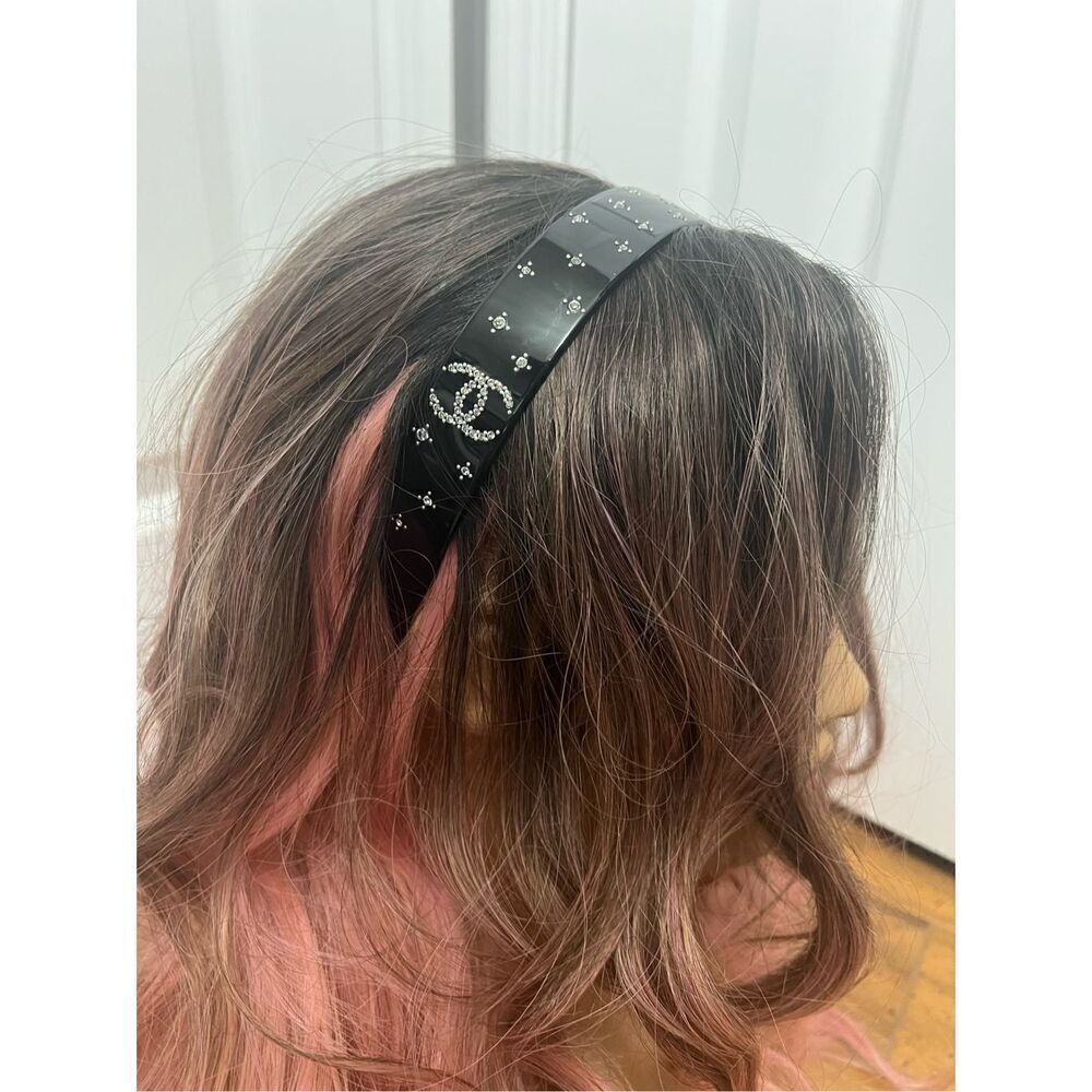 Chanel rhinestone cc headband hair accessory